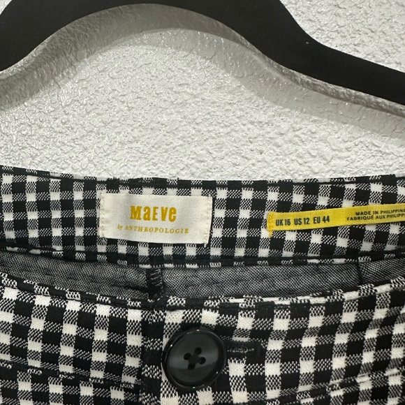 Maeve by Anthropologie Black & White Plaid Skinny Pants Leggings Size 12 - Picture 12 of 15